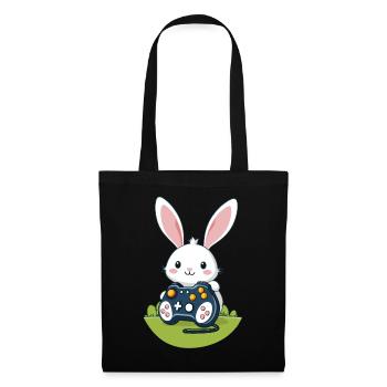 Lapin de Pâques Gamer et Design de streetwear de jeu - Sac en tissu - noir - Devant