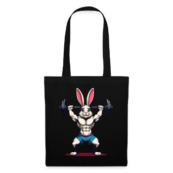 Easter Bunny Body Building Animal Funny Workout - Tote Bag - black - Front