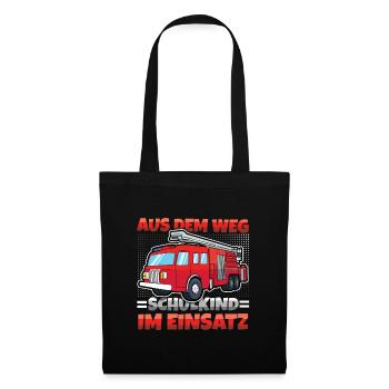 Out of the way: Schoolchild in action Fire brigade - Tote Bag - black - Front