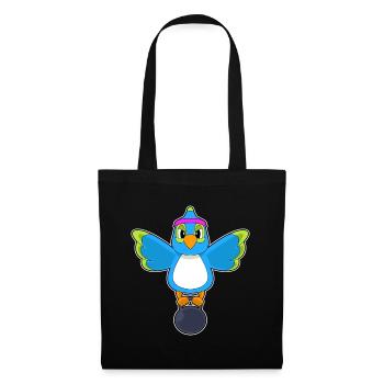 Perroquet Bodybuilder Haltère Musculation - Sac en tissu - noir - Devant