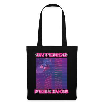 80er Retro Vaporwave Ästhetik Intense Feelings - Stoffbeutel - Schwarz - Vorne