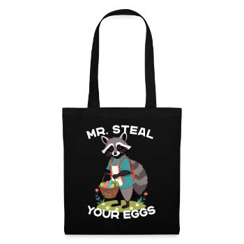 Funny Raccoon Easter Eggs Thief Design - Tote Bag - black - Front