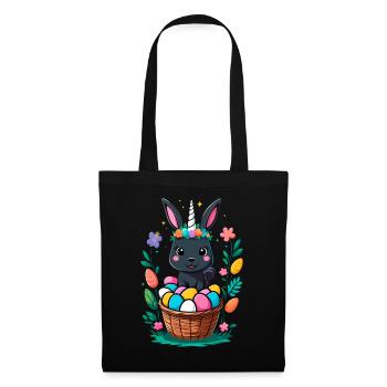 Funny Unicorn Easter Bunny Cute Easter Unicorn - Tote Bag - black - Front
