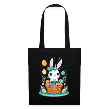 Licorne drôle lapin de Pâques Licorne mignonne Licorne de Pâques - Sac en tissu - noir - Devant