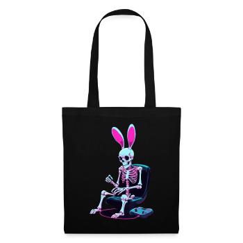 Osterhase Gamer Ikonisches Ostern Gaming - Stoffbeutel - Schwarz - Vorne