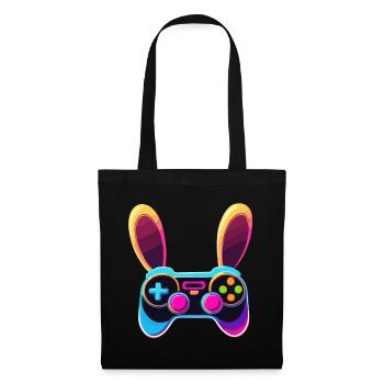 Lapin de Pâques Gamer Jeux de Pâques emblématiques - Sac en tissu - noir - Devant