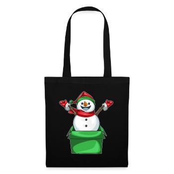 Boîte en carton de Noël Snowman - Sac en tissu - noir - Devant