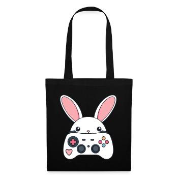 Osterhase Gamer Ikonisches Ostern Gaming - Stoffbeutel - Schwarz - Vorne