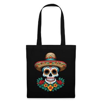 Iconic Sugar Skull Mexico Skull Streetwear - Tote Bag - black - Front