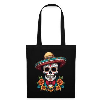 Iconic Sugar Skull Mexican Streetwear - Tote Bag - black - Front