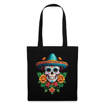 Fête mexicaine emblématique de Sugar Skull - Sac en tissu - noir - Devant