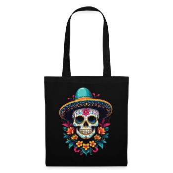 Fête mexicaine emblématique de Sugar Skull - Sac en tissu - noir - Devant
