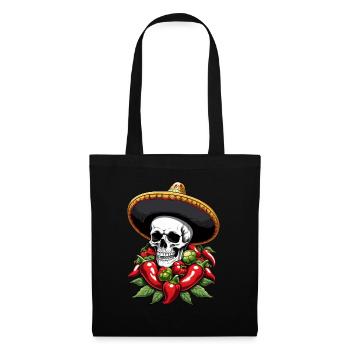 Aesthetic Chili Skull Design Mexican Style - Tote Bag - black - Front