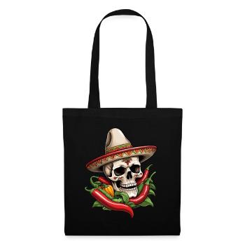 Esthétique Chili Skull Design Style mexicain - Sac en tissu - noir - Devant