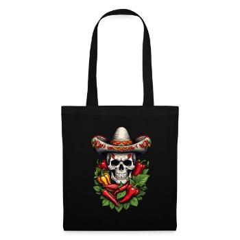 Esthétique Chili Skull Design Style mexicain - Sac en tissu - noir - Devant