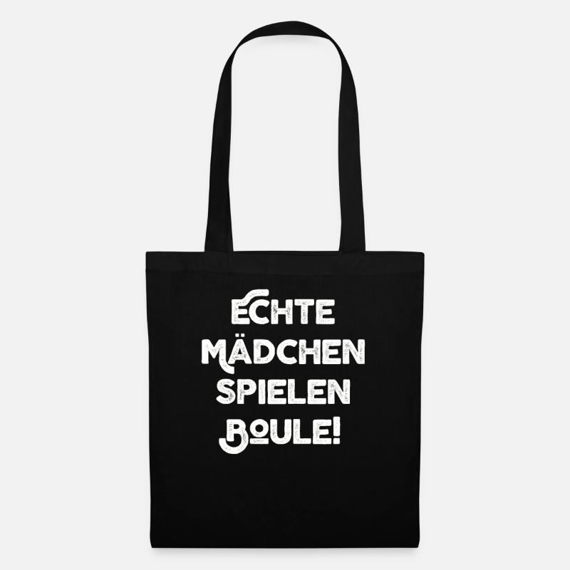 Echte Mädchen spielen Boule Bouler Boccia Spiel - Stoffbeutel - Schwarz