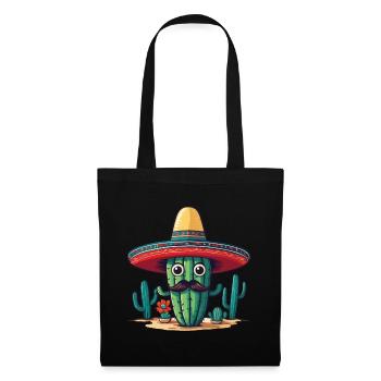 Cactus Fiesta Cacti with Sombrero Cinco de Mayo - Tote Bag - black - Front