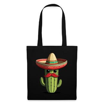 Cactus Fiesta Vacances Mexicaines Drôle - Sac en tissu - noir - Devant