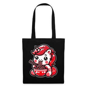 Japanese Kawaii Unicorn Ramen Asian Cuisine - Tote Bag - black - Front