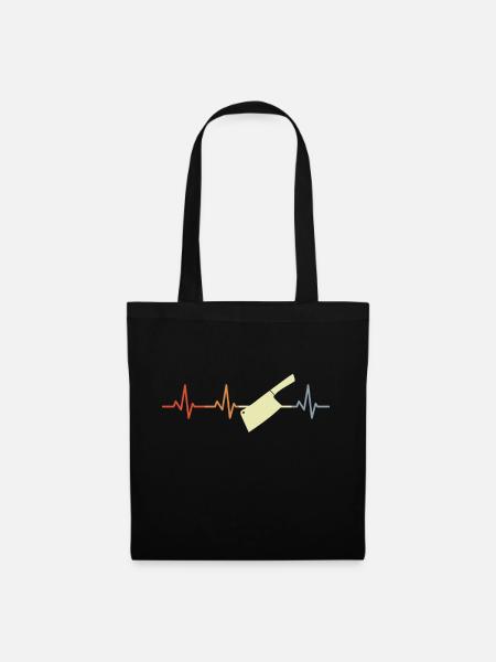 Hackmesser Herzklopfen - Stoffbeutel - Schwarz