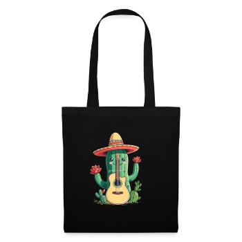 Cactus Mexican mariachi guitarist musician - Tote Bag - black - Front