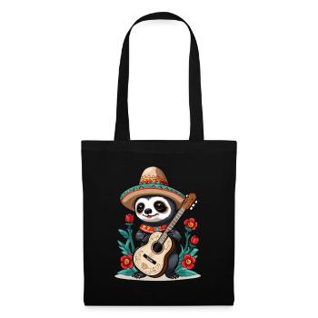 Sloth Mexican Mariachi Guitar Fiesta - Tote Bag - black - Front