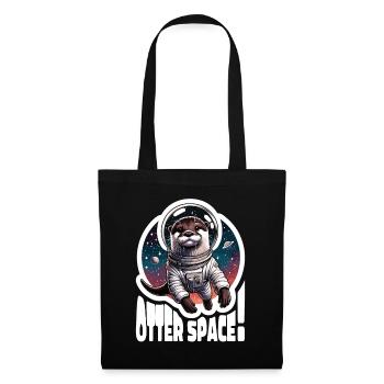 Otter Space Astronaut Weltall Otter Seeotter - Stoffbeutel - Schwarz - Vorne