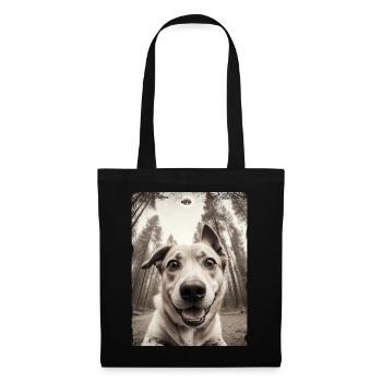Dogs Selfie Alien Spaceship Funny - Tote Bag - black - Front