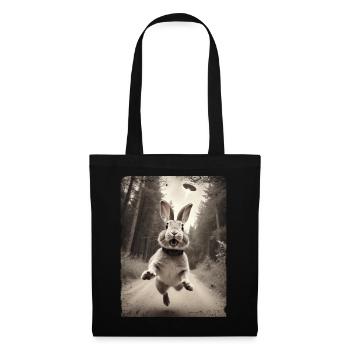 Funny Bunny Selfie Alien Spaceship - Tote Bag - black - Front