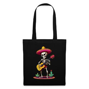 Mexican mariachi skeleton guitarist - Tote Bag - black - Front