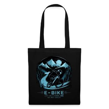 E-Bike Saying Ebiker Cyclist Mountains Nature - Tote Bag - black - Front