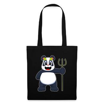 Panda Halloween Teufel - Stoffbeutel - Schwarz - Vorne