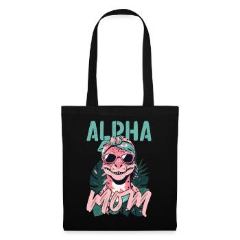 Alpha Maman Drôle Dinosaure Maman Dinos Cool - Sac en tissu - noir - Devant