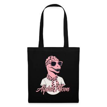 Alpha Maman Drôle Dinosaure Maman Dinos Cool - Sac en tissu - noir - Devant