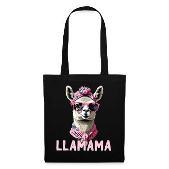 LLamama Llama Loving Mom Funny Design - Tote Bag - black - Front