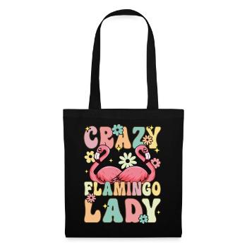 Crazy Flamingo Lady Groovy Flamingo Girl - Tote Bag - black - Front