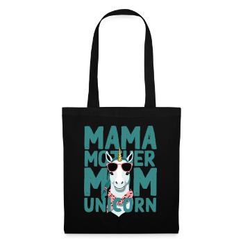 Licorne Maman Drôle Licornes Aimant Maman - Sac en tissu - noir - Devant