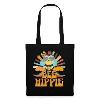 Bee Hippie Biene Peace - Tote Bag - black - Front