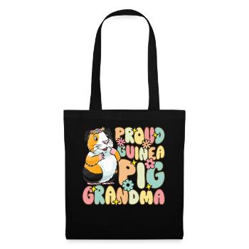 Proud Guinea Pig Grandma Groovy Guinea Pig - Stoffbeutel - Schwarz - Vorne