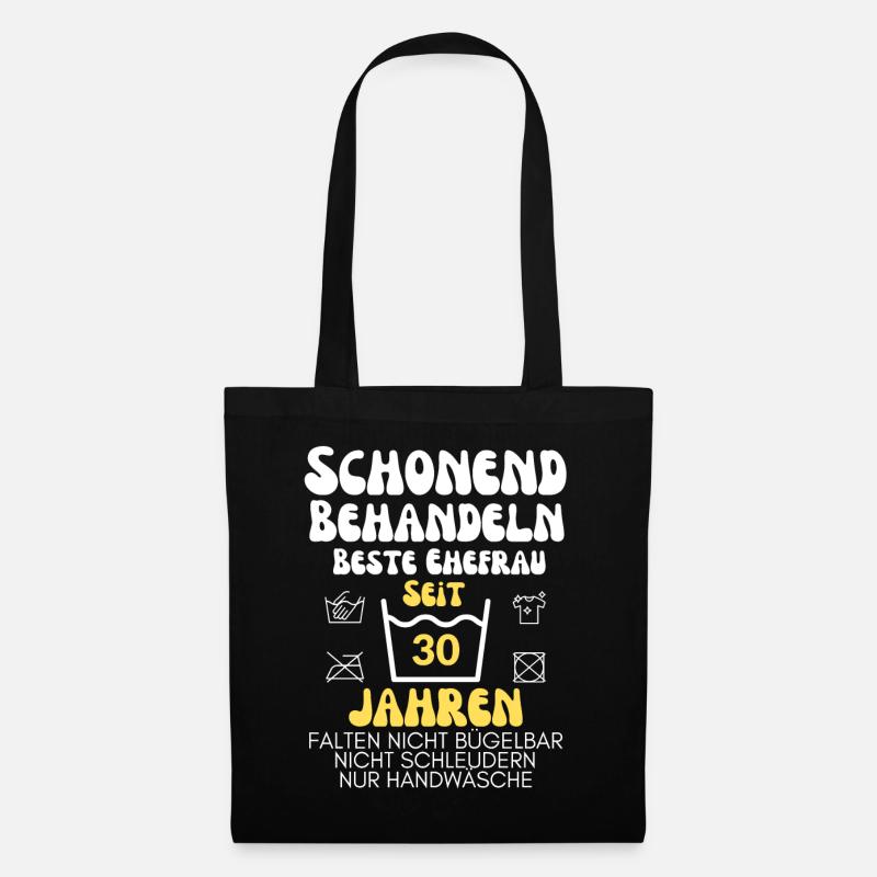 Schonend Behandeln Seit 30 Jahren - Stoffbeutel - Schwarz