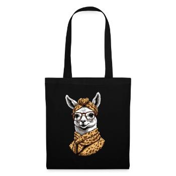 Lustiges Lama Alpaca Mutter Design Liebende - Stoffbeutel - Schwarz - Vorne