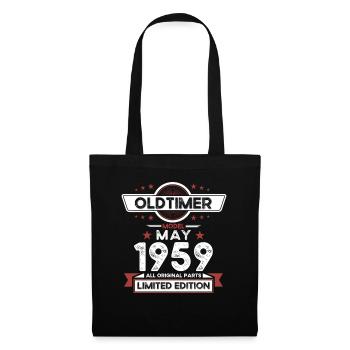 65. Geburtstag Mann Oldtimer Mai Jahrgang 1959 - Stoffbeutel - Schwarz - Vorne
