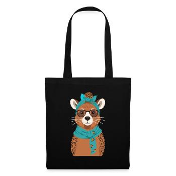 Drôle Capymama Capybara Mère Design - Sac en tissu - noir - Devant