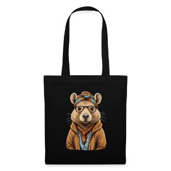 Drôle Capymama Capybara conception de fête des mères - Sac en tissu - noir - Devant