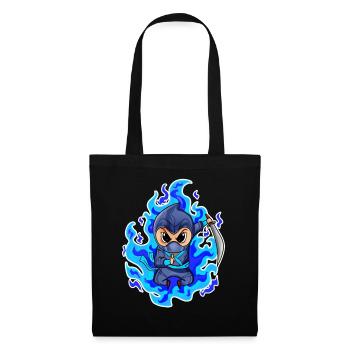 Motif Ninja Bleu Feu - Sac en tissu - noir - Devant