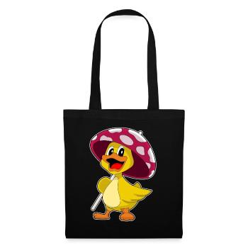 Ente Regenschirm - Stoffbeutel - Schwarz - Vorne