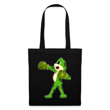 Frosch Boxer Boxhandschuhe Boxen - Stoffbeutel - Schwarz - Vorne