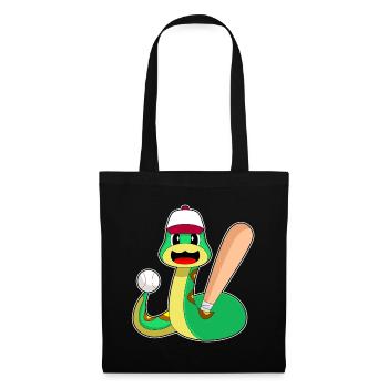 Snake Baseball Baseball Bat Sports - Tote Bag - black - Front
