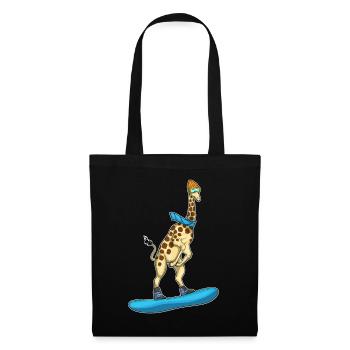 Giraffe Snowboarder Snowboard - Tote Bag - black - Front
