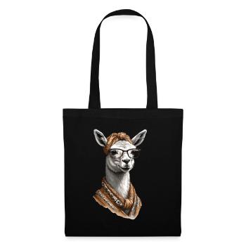 Llama Loving Mom Funny Design Alpaca - Tote Bag - black - Front